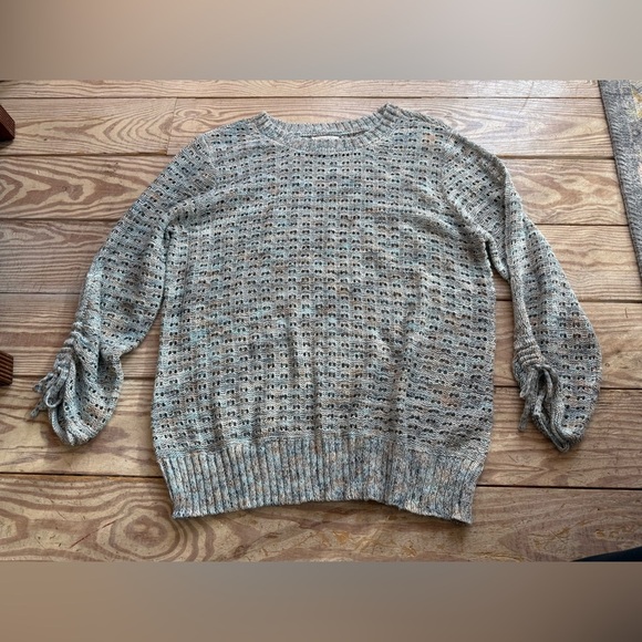 Maurice’s Marled Pointelle Cinched Sleeve Sweater size xl - Picture 2 of 3